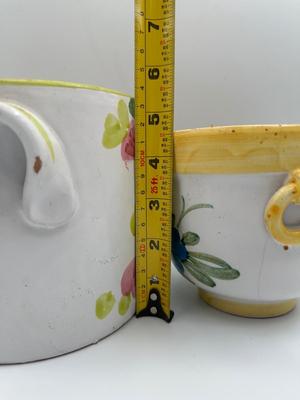 Three Italian Hand-painted Planters