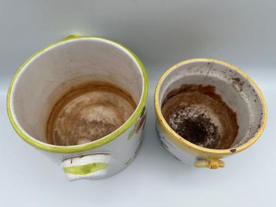 Three Italian Hand-painted Planters
