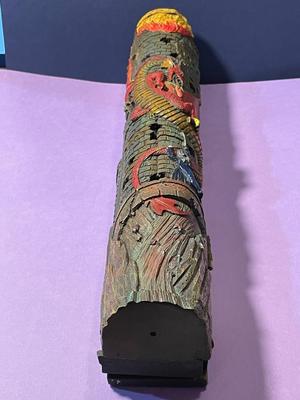 Vintage Asian Dragon Resin Stick Incense Burner 11.25" Long w/Stick Holder Compartment at the Base in VG Preowned Condition.