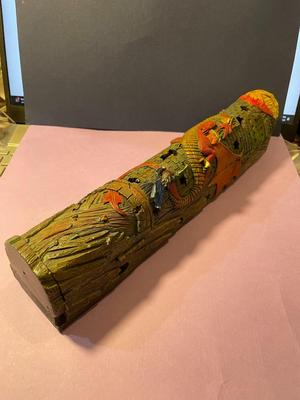 Vintage Asian Dragon Resin Stick Incense Burner 11.25" Long w/Stick Holder Compartment at the Base in VG Preowned Condition.