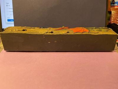 Vintage Asian Dragon Resin Stick Incense Burner 11.25" Long w/Stick Holder Compartment at the Base in VG Preowned Condition.
