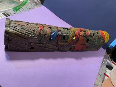 Vintage Asian Dragon Resin Stick Incense Burner 11.25" Long w/Stick Holder Compartment at the Base in VG Preowned Condition.