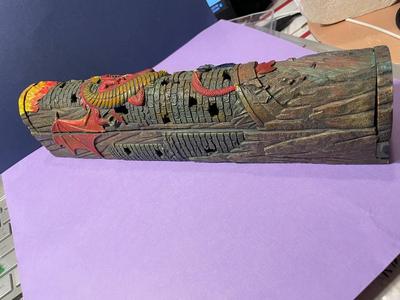 Vintage Asian Dragon Resin Stick Incense Burner 11.25" Long w/Stick Holder Compartment at the Base in VG Preowned Condition.