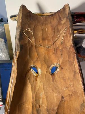 Vintage Huge Scarce Lost Tribe "YUCAIPA" Wall Hanger Hand Carved Mask 25" Long x 8.5" Wide as Pictured.