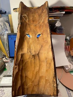 Vintage Huge Scarce Lost Tribe "YUCAIPA" Wall Hanger Hand Carved Mask 25" Long x 8.5" Wide as Pictured.