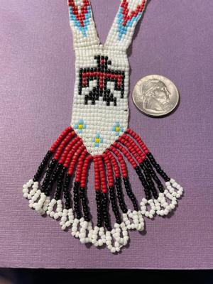 Native American Handmade Seed Bead 25" Necklace Size in VG Preowned Condition as Pictured.