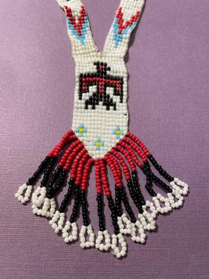 Native American Handmade Seed Bead 25" Necklace Size in VG Preowned Condition as Pictured.