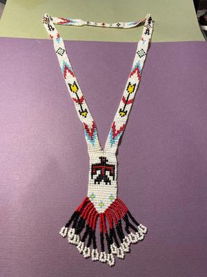 Native American Handmade Seed Bead 25" Necklace Size in VG Preowned Condition as Pictured.