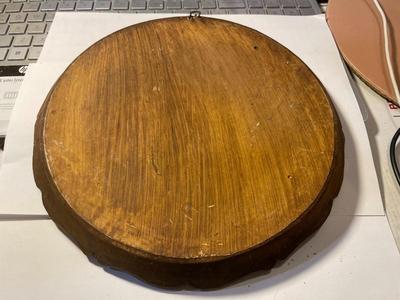 Vintage German Konigsschlog Linderhof Carved Wood Composite Plate Hand-Painted 9" Diameter.