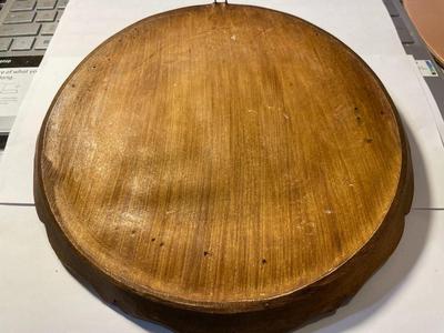 Vintage German Neuschwanstein Castle Carved Wood Composite Plate Hand-Painted 9" Diameter.