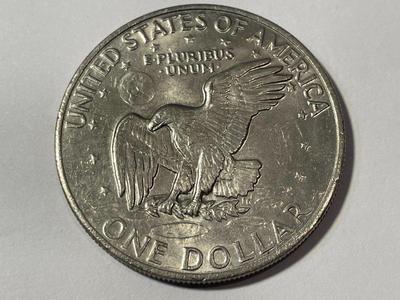 SCARCE 1972-P TYPE-2 VARIETY REVERSE EISENHOWER DOLLAR UNCIRCULATED AS PICTURED.