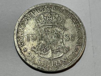 South African 1936 George V Silver Two and a Half Shillings Coin in Circulated Condition as Pic'd.