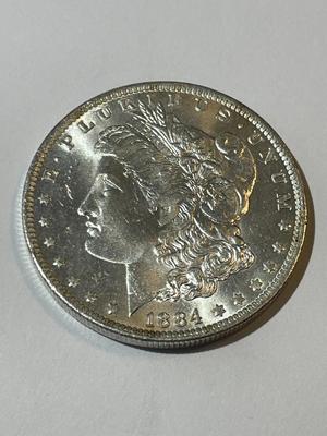1884-O UNCIRCULATED MS60-62 CONDITION MORGAN SILVER DOLLAR AS PICTURED (COIN #2).