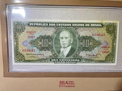 Brazil 10 Cruzeiros Banknote/Currency in Uncirculated Condition by Fleetwood as Pictured.