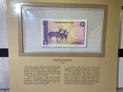 Bangladesh 1 Taka Banknote/Currency in Uncirculated Condition by Fleetwood as Pictured.