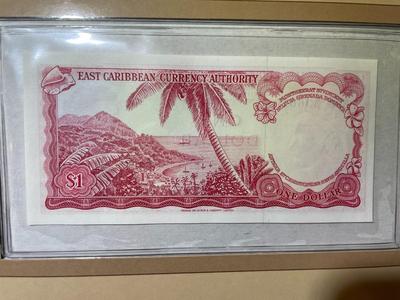 East Caribbean Territory 1 Dollar Banknote/Currency in Uncirculated Condition by Fleetwood as Pictured.