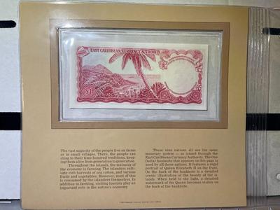 East Caribbean Territory 1 Dollar Banknote/Currency in Uncirculated Condition by Fleetwood as Pictured.