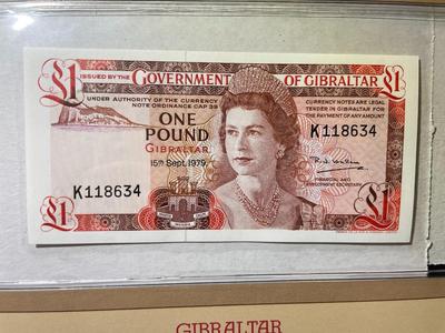 Gibraltar 1 Pound 1979 Banknote/Currency in Uncirculated Condition by Fleetwood as Pictured.