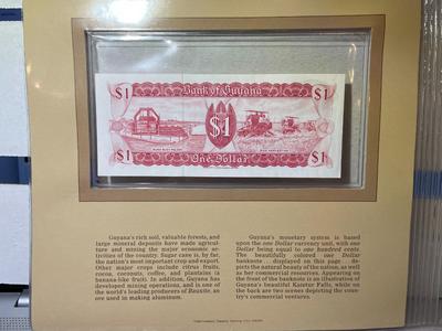 Guyana 1 Dollar Banknote/Currency in Uncirculated Condition by Fleetwood as Pictured.