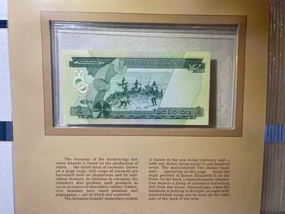 Solomon Islands 2 Dollars Banknote/Currency in Uncirculated Condition by Fleetwood as Pictured.