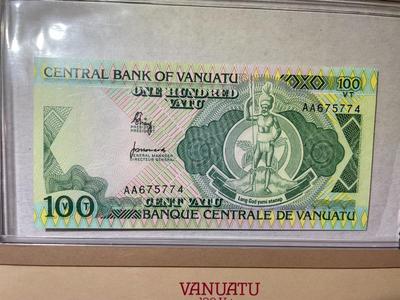 Vanuatu 100 Vatu Banknote/Currency in Uncirculated Condition by Fleetwood as Pictured.