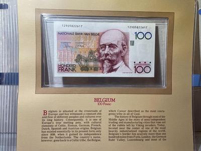 Belgium 100 Franc Banknote/Currency in Uncirculated Condition by Fleetwood as Pictured.