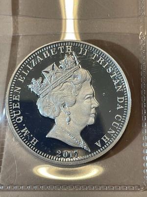 Tristan da Cunha 2017 PROOF 1 Crown (100th Anniversary U.S. In WWI - Battle of Amiens) as Pictured. Low Mintage.