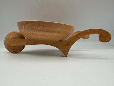 Vintage Fred Roberts Co. Wooden Wheelbarrow Snack Bowl, Hand Painted Roosters