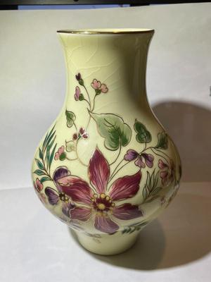 Vintage Zsolnay - Hungary - Porcelain Vase - 7" Tall - Hand Painted in Fair Preowned Condition w/Crazing as Pictured.