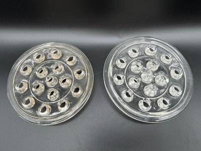 Vintage Crystal Clear Glass Flower Frog, Flower Holders