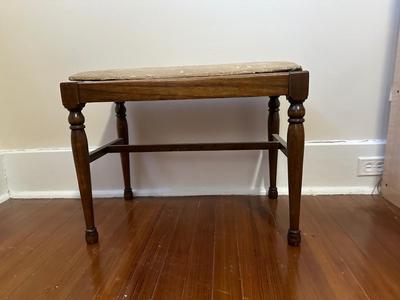 Vintage Wood Vanity Bench (See Details)