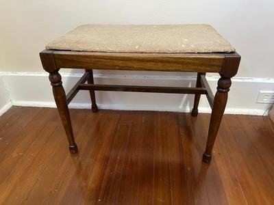 Vintage Wood Vanity Bench (See Details)