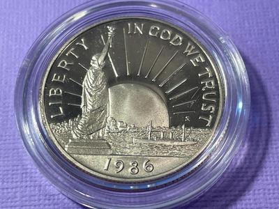 1986-S CHOICE PROOF Statue of Liberty Commemorative Half Dollar in a Mint Capsule.