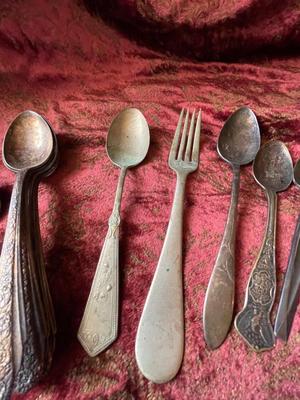 VARIETY OF SILVER PLATED FLATWARE