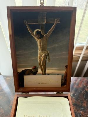 Beautiful Bible in wooden box