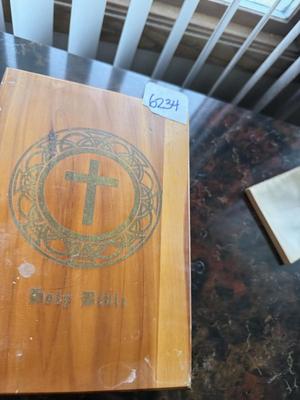 Beautiful Bible in wooden box