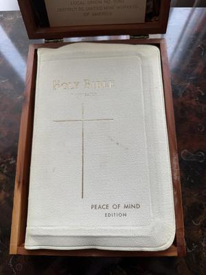 Beautiful Bible in wooden box