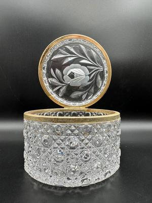 Vintage Crystal Hinged Casket