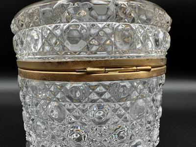 Vintage Crystal Hinged Casket