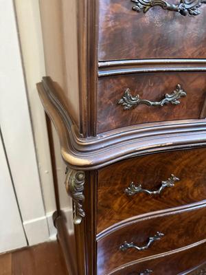 Vintage French Provincial Style Tall Chest Dresser