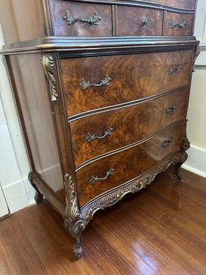Vintage French Provincial Style Tall Chest Dresser