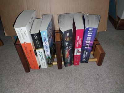 Wooden Book Rack and Books (4)