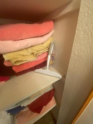 TOWELS, WALL HOOKS & A SHOWER RADIO