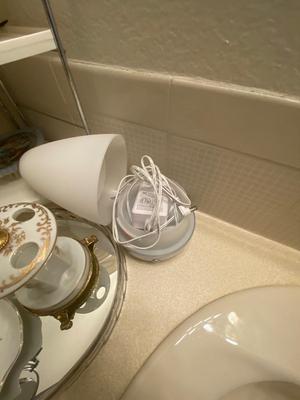 4 TIER SHELF, TOOTHBRUSH HOLDER WITH CUP, READING GLASSES AND MORE!