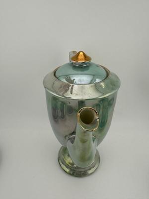 Victorian Lusterware Porcelain Demitasse Set (See Details)