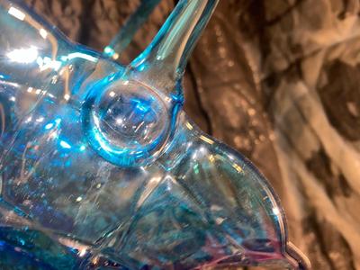 GORGEOUS LARGE BLUE TIARA GLASS BASKET