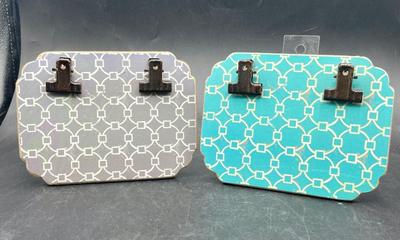 2 small clip on sign display stands