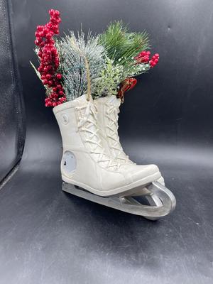 Ice Skates Planter Decor