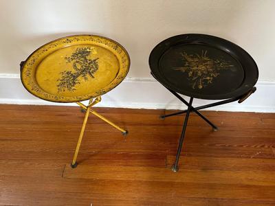 Mid-Century Italian Metal Folding Side Tables