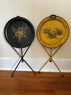 Mid-Century Italian Metal Folding Side Tables